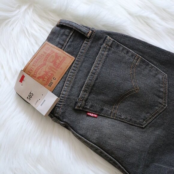 NWT Levi’s 505C Grey Jeans Ripped Straight Leg Distressed Denim Size 25 - Picture 4 of 7